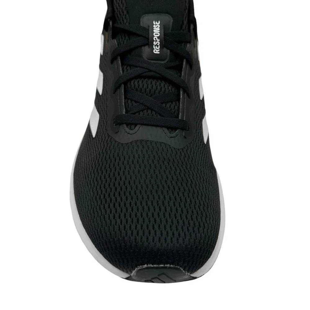 adidas Mens Response Running Shoe Size 9 Black/White Lace up Sneakers IH6007‎